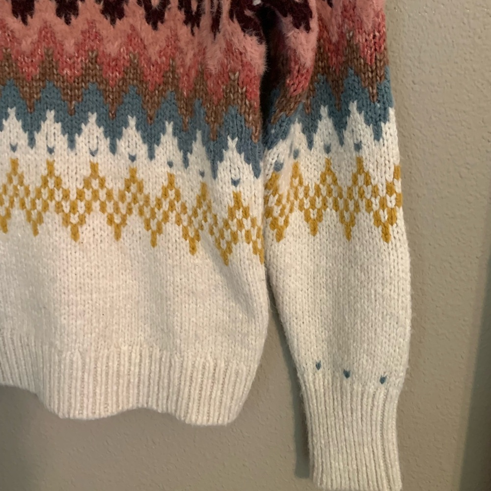 LOFT Fair Isle Turtleneck sweater. Size XXSP. - Picture 4 of 8